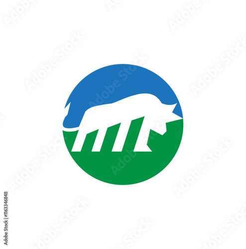 Bull Logo design. growth chart bar graph. vector icon illustration trader inspiration logos