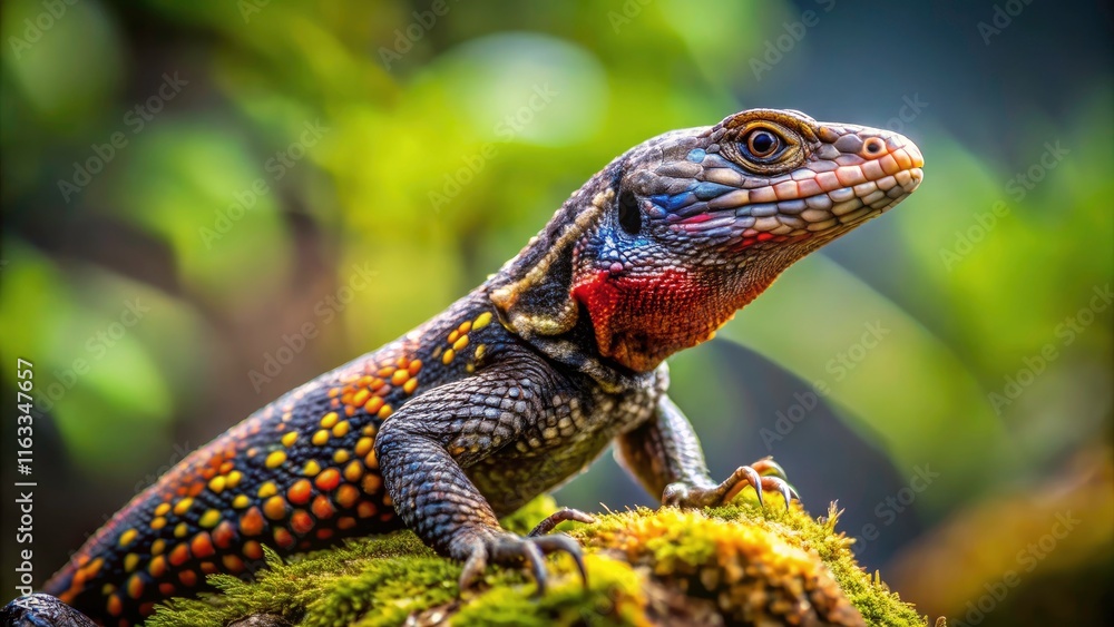 Captivating Portrait of a Black and Brown Lizard in Natural Habitat for Wildlife Photography Enthusiasts, Showcasing Intricate Patterns and Textures of Reptilian Skin, Nature's Beauty Captivating Portrait of a Black and Brown Lizard in Natural Habitat for Wildlife Photography Enthusiasts, Showcasing Intricate Patterns and Textures of Reptilian Skin, Nature's Beauty