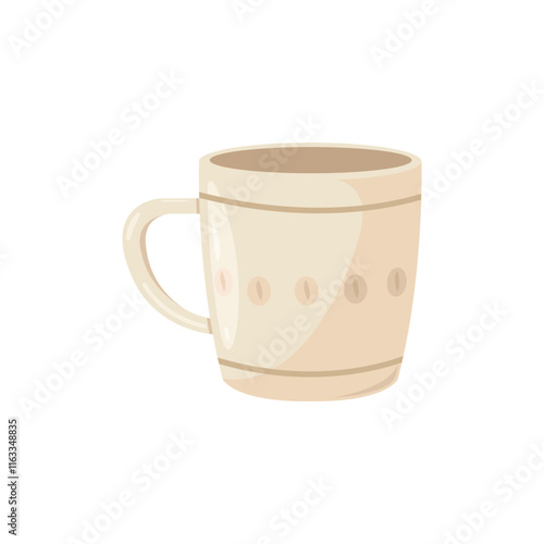 brown empty mug vector cartoon element design