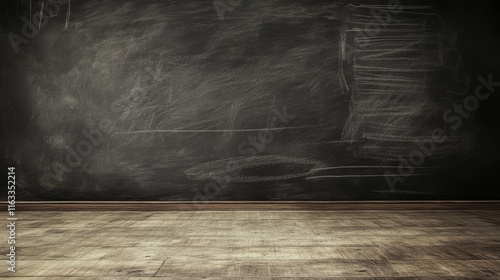 Blank Black Chalkboard Background	
