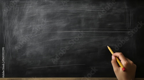 Blank Black Chalkboard Background	