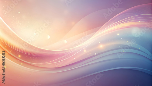 Abstract Wave Pattern with Pastel Colors and Light Effects. Digital Art