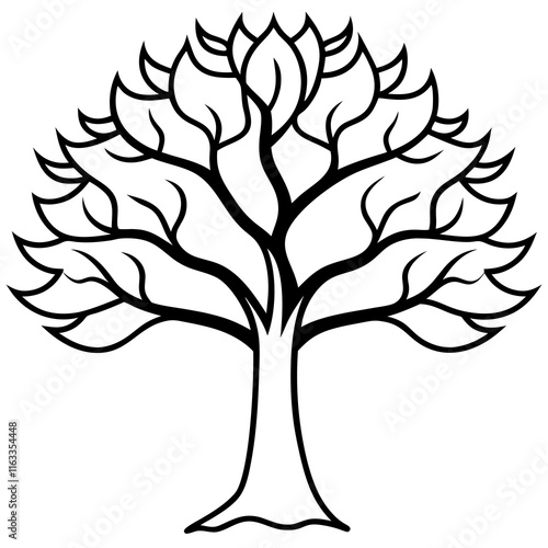 Abstract Tree Line Art for Modern Designs