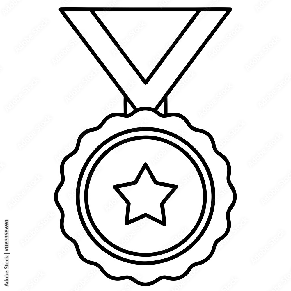 Achievement Medal Line Art Vector Design Achievement Medal Line Art Vector Design