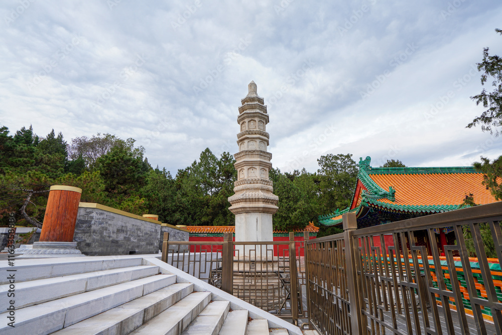 Stone pagoda on the north side of Xumi Lingjing Site, Summer Palace, Beijing.