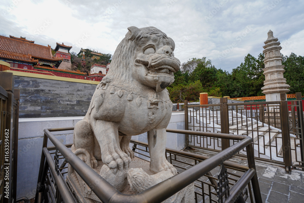 Lion at Xumi Lingjing Site, Summer Palace, Beijing