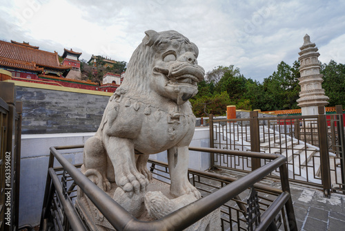 Obraz na płótnie Lion at Xumi Lingjing Site, Summer Palace, Beijing w salonie