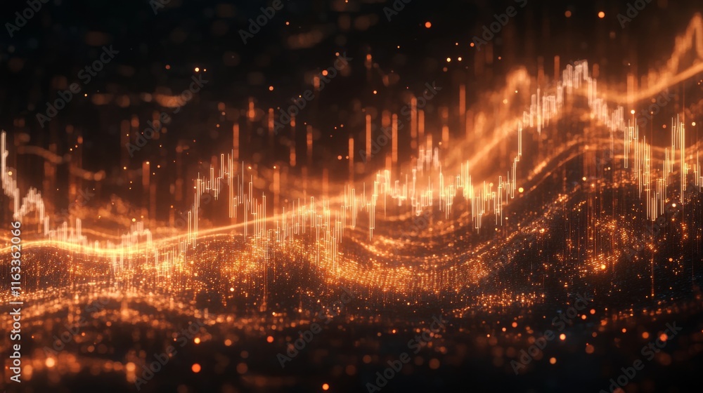 Fototapeta premium Stock market or forex trading graph and candlestick chart suitable for financial investment concept. Economy trends background for business idea and all art work design