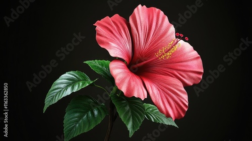 Wallpaper Mural Single Hibiscus Flower Against Black Background Torontodigital.ca