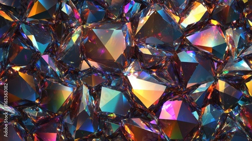 A sparkling pattern of faceted gemstones in rich hues, creating a seamless texture perfect for elegant backgrounds