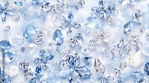 A sparkling seamless pattern of brilliant-cut gems in cascading arrangements, evoking a sense of elegance and sophistication