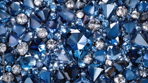 A sparkling seamless pattern of brilliant-cut gems in cascading arrangements, evoking a sense of elegance and sophistication