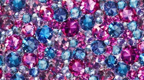 A sparkling seamless pattern of brilliant-cut gems in a cascading arrangement, perfect for elegant and upscale designs
