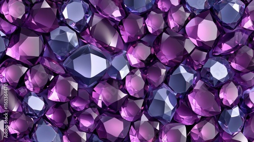 A sparkling seamless pattern of diamond-cut gems in various sizes and shapes, creating a dazzling and refined texture