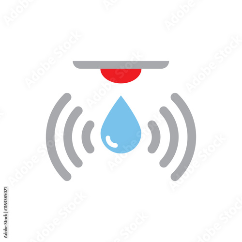 Water sensor vector icon. Water flow drop control sensor logo design isolated illustration