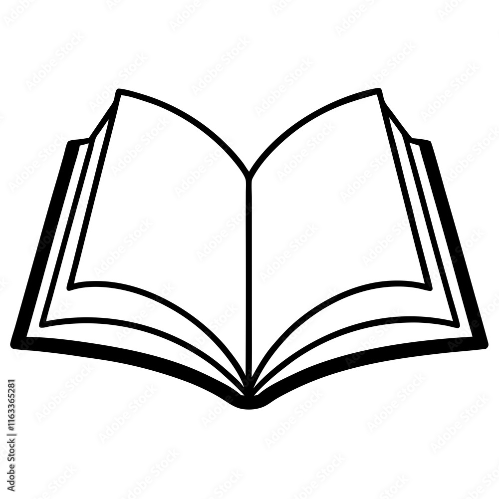 Clean and Modern Open Book Vector Line Drawing Clean and Modern Open Book Vector Line Drawing