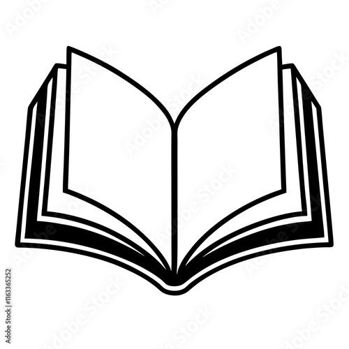 Clean and Modern Open Book Vector Line Drawing