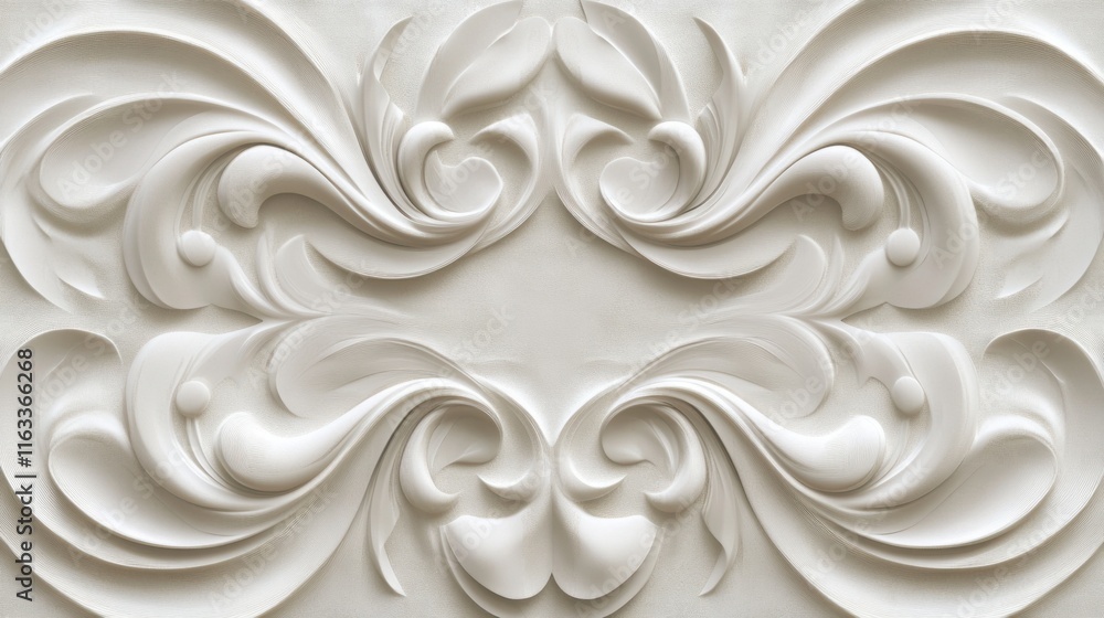 A luxurious cream design featuring symmetrical swirling lines and subtle geometric accents in a seamless texture A luxurious cream design featuring symmetrical swirling lines and subtle geometric accents in a seamless texture