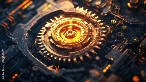 Wallpaper Mural Digital Interface with High-Tech Manufacturing Elements Torontodigital.ca