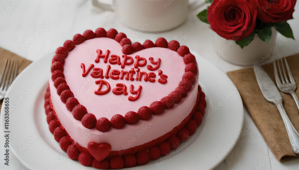 heart shaped cake with happy valentine's day written on it heart shaped cake with happy valentine's day written on it