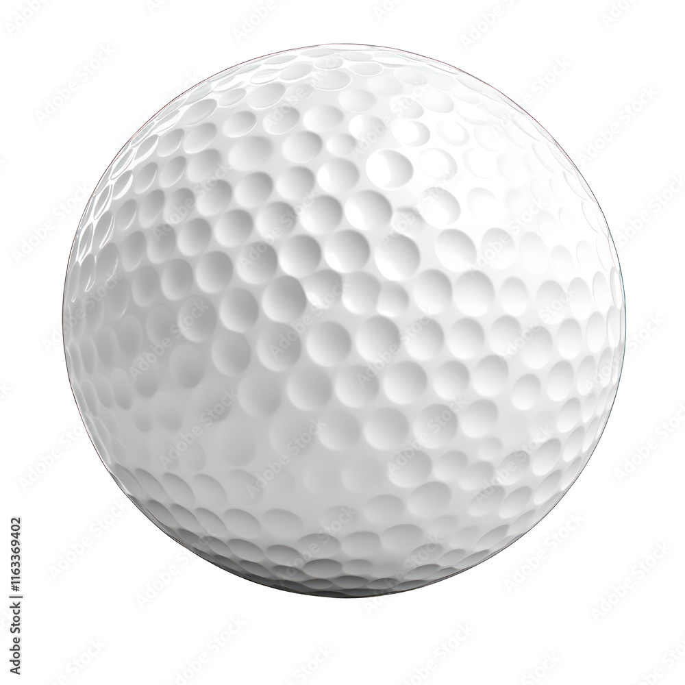 White Golf Ball with Dimpled Texture Isolated on White Background White Golf Ball with Dimpled Texture Isolated on White Background