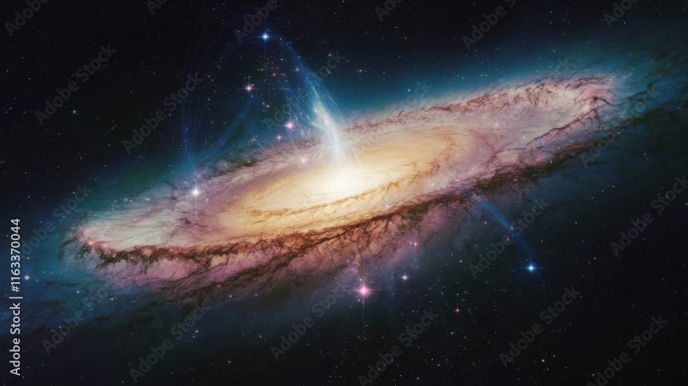 Obraz premium Space galaxy with stars. Copy space.