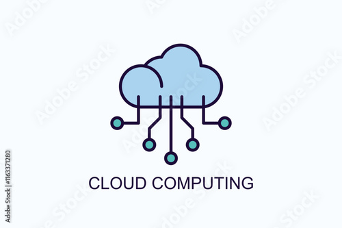 Cloud Computing Vector, Icon Or Logo Sign Symbol Illustration 