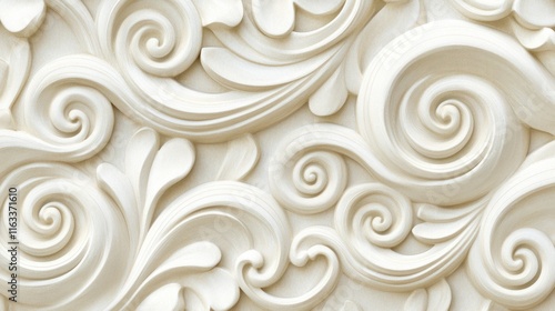 A seamless design with intricate cream swirls and soft geometric accents, creating an elegant and modern texture