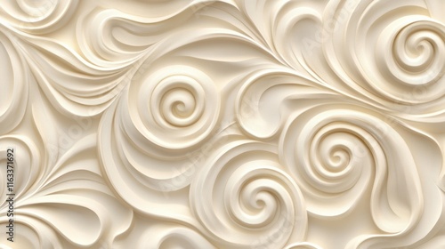 A seamless design with intricate cream swirls and soft geometric accents, creating an elegant and modern texture