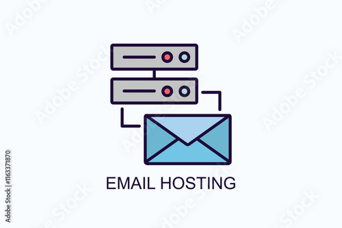 Email Hosting Vector, Icon Or Logo Sign Symbol Illustration 