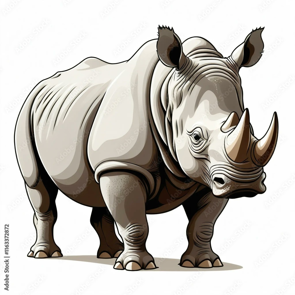 Fototapeta premium rhino isolated on white background