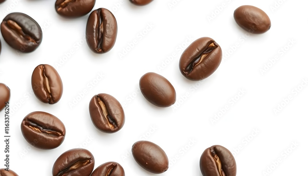 Coffee beans isolated on a white background are a common source of vitamins. Coffee beans isolated on a white background are a common source of vitamins.