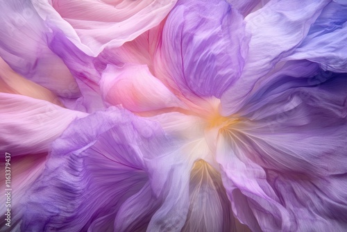 Delicate Swirls of Purple and Pink Petals Creating a Soft, Ethereal Floral Background Evoking Serenity and Beauty in Nature's Color Palette