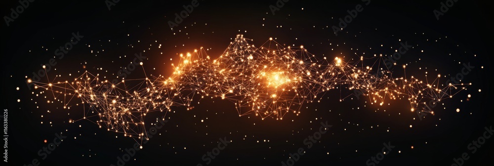 Obraz premium Golden Network: Abstract Digital Connection Art
