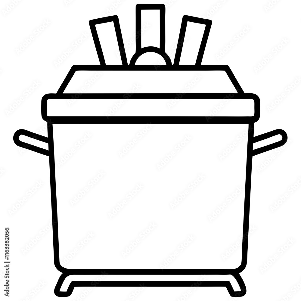 deep fryer line art vector illustration deep fryer line art vector illustration