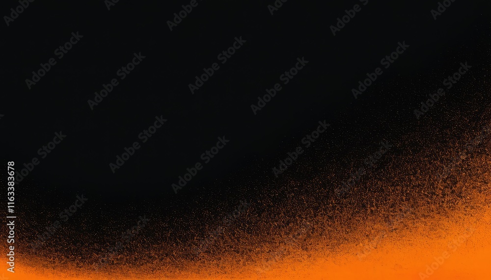Fototapeta premium Fire sparks background, realistic flame border, black design space 7