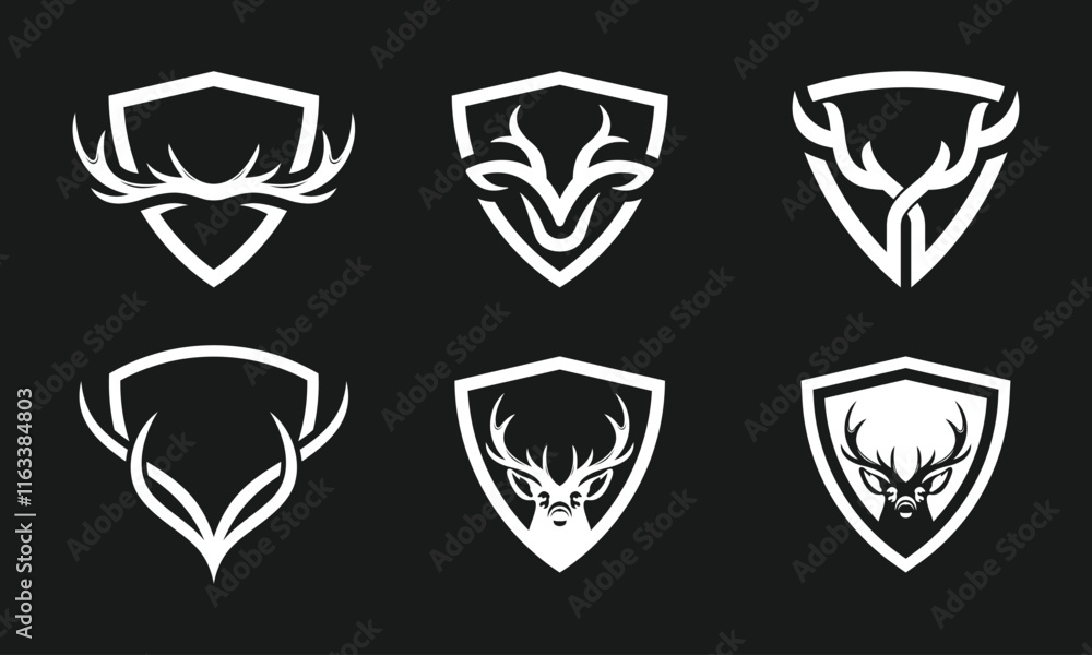 set of collection head horn bull cow buffalo logo design, shield secure graphic icon vector template set of collection head horn bull cow buffalo logo design, shield secure graphic icon vector template
