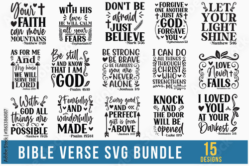 Bible Verse Svg Bundle svg retro t shirt design vector sublimation