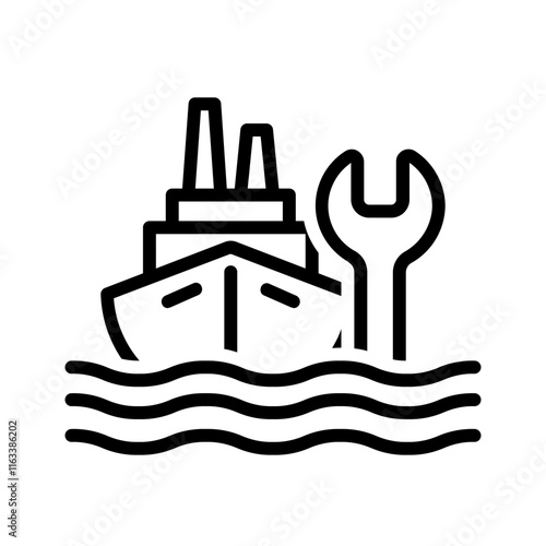 Vector black line icon for salvage