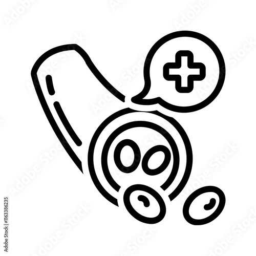 Vector black line icon for arterial wellness