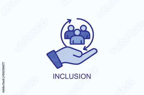 Inclusion isolated vector, icon or logo sign symbol illustration