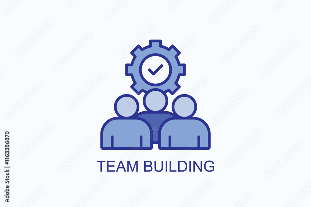Team Building isolated vector, icon or logo sign symbol illustration Team Building isolated vector, icon or logo sign symbol illustration