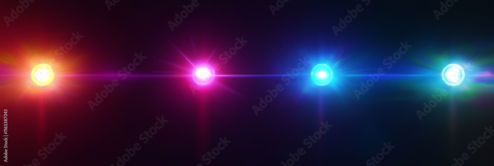Vibrant lens flares, colorful light rays, abstract glow background Vibrant lens flares, colorful light rays, abstract glow background