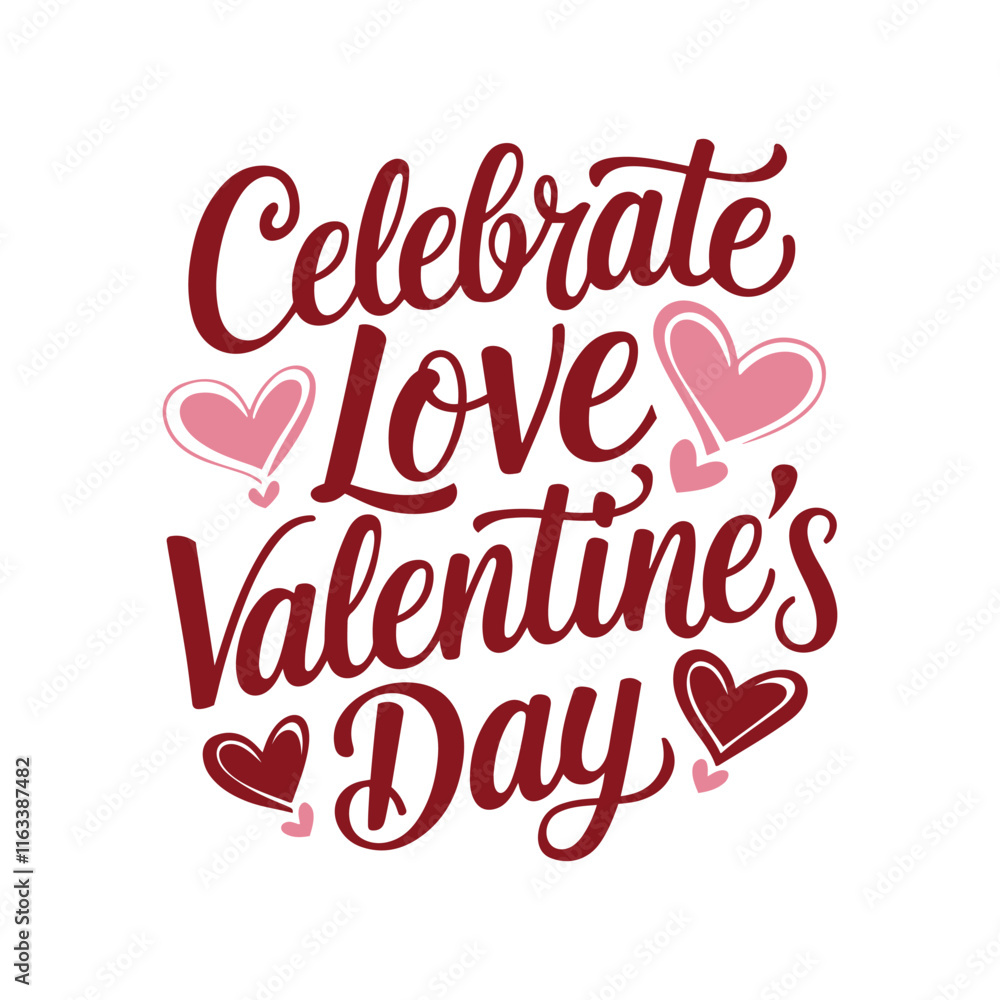 Valentine's Day elegant handwritten text vector illustration Valentine's Day elegant handwritten text vector illustration