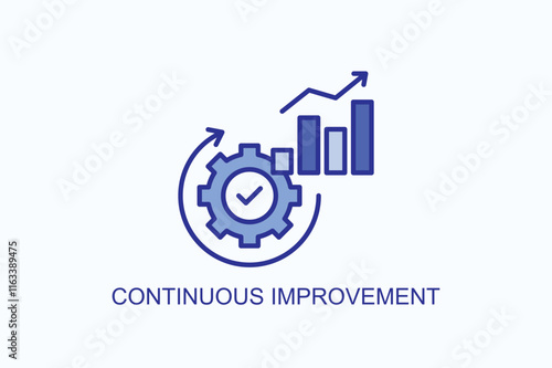 Continuous Improvement isolated vector, icon or logo sign symbol illustration