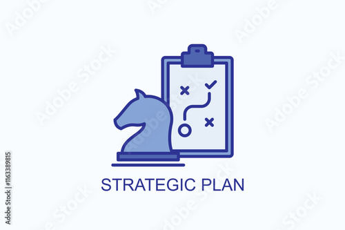 Strategic Plan isolated vector, icon or logo sign symbol illustration