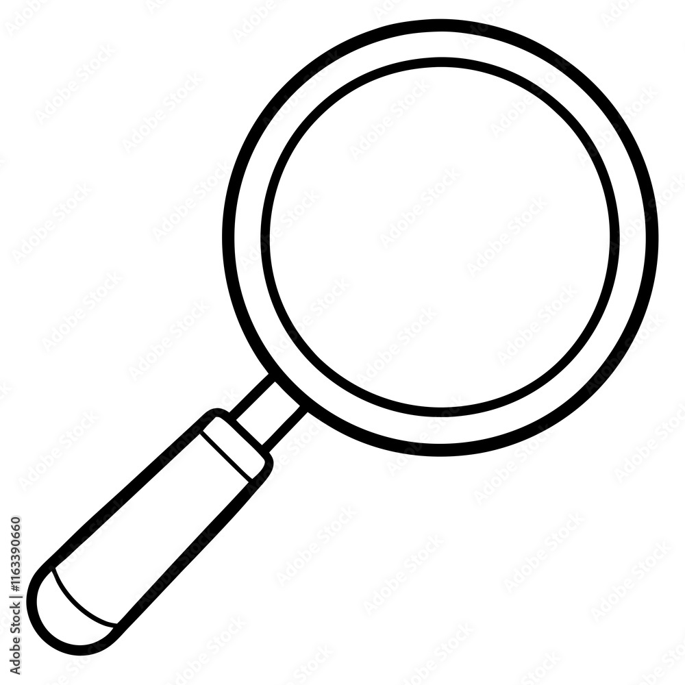 Magnifying Glass Line Art Vector Illustration Magnifying Glass Line Art Vector Illustration
