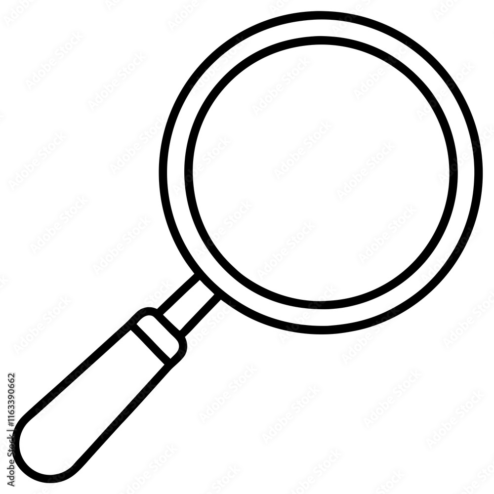 Magnifying Glass Line Art Vector Illustration Magnifying Glass Line Art Vector Illustration