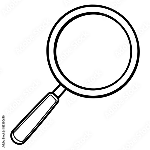 Magnifying Glass Line Art Vector Illustration