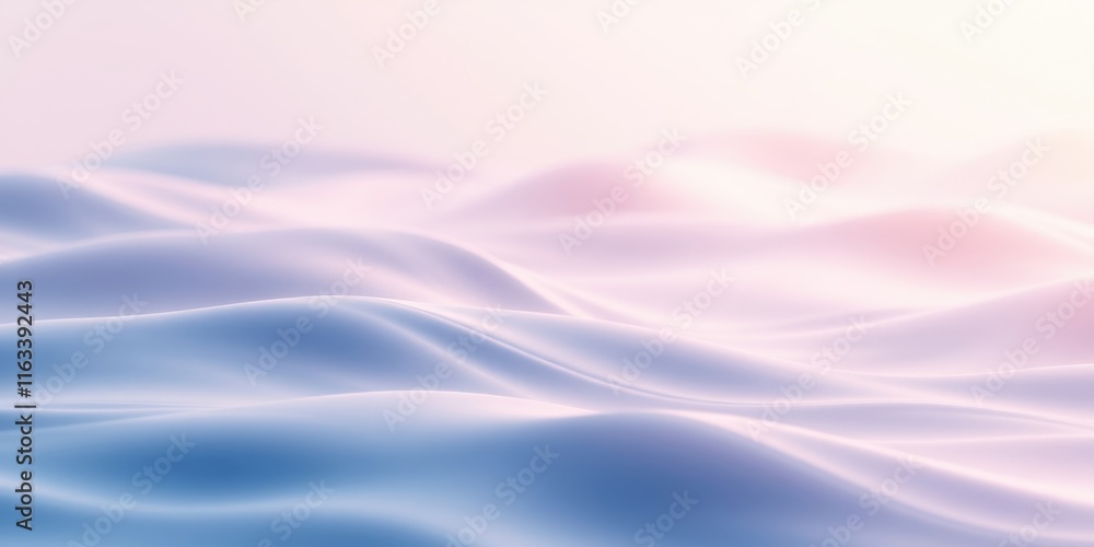 Fototapeta premium Serene pastel waves, soft flowing curves and gentle undulations, a calming and soothing abstract background